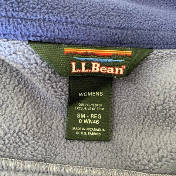 L.L. Bean Women's Small Sweater Fleece Full Zip Jacket Periwinkle Blue - Picture 7 of 8